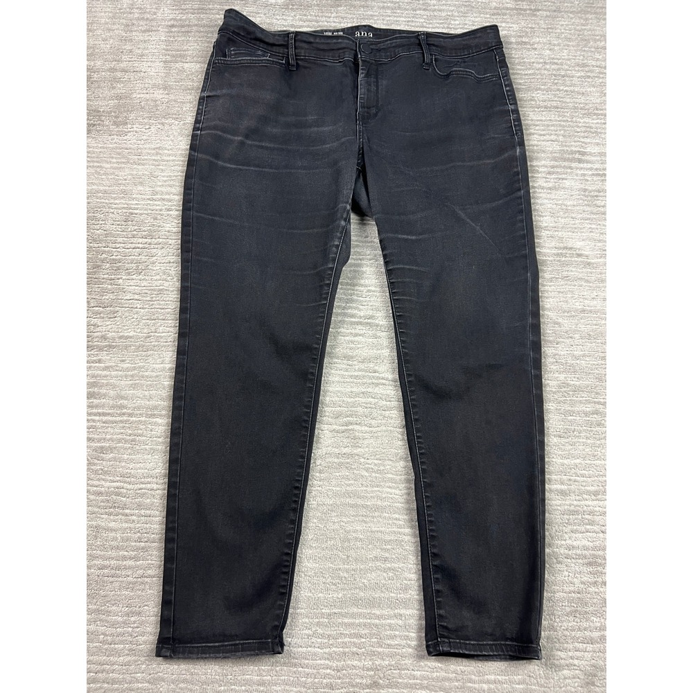 a.n.a‎ Jegging Womens 18W Black Mid-Rise Faded Wash Stretch Denim Slim Fit